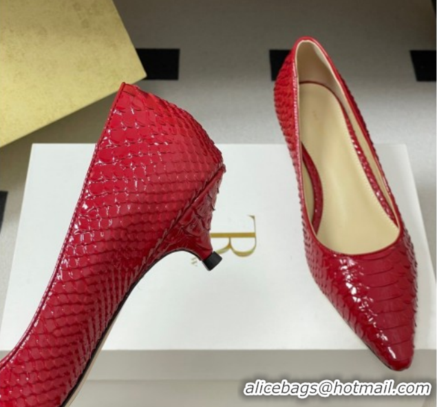 Durable The Row Liisa Kitten Two Pumps 3.5cm in Embossed Leather TR120813 Red 2026