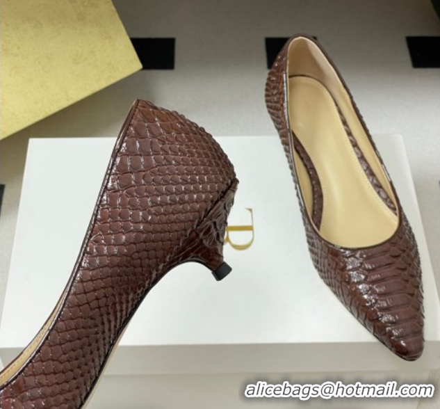 Good Product The Row Liisa Kitten Two Pumps 3.5cm in Embossed Leather TR120813 Brown 2026