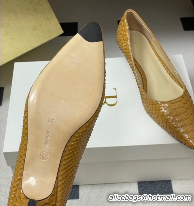 Unique Style The Row Liisa Kitten Two Pumps 3.5cm in Embossed Leather TR120813 Yellow 2026