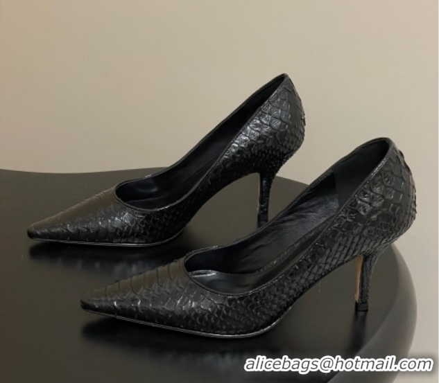 Good Looking The Row Liisa Two Pumps 8.5cm in Embossed Leather TR120813 Black 2026