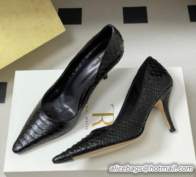 Good Looking The Row Liisa Two Pumps 8.5cm in Embossed Leather TR120813 Black 2026