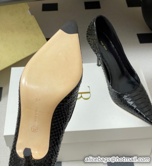 Good Looking The Row Liisa Two Pumps 8.5cm in Embossed Leather TR120813 Black 2026