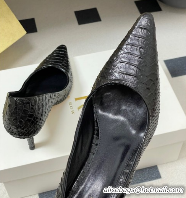 Good Looking The Row Liisa Two Pumps 8.5cm in Embossed Leather TR120813 Black 2026