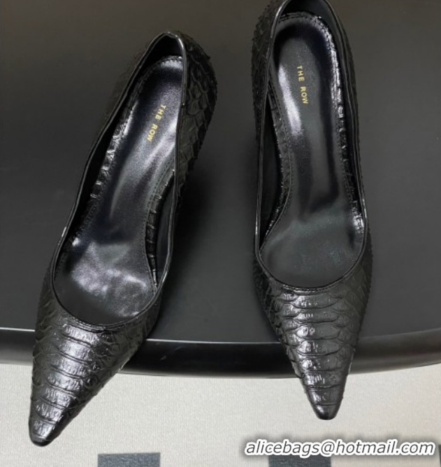 Good Looking The Row Liisa Two Pumps 8.5cm in Embossed Leather TR120813 Black 2026