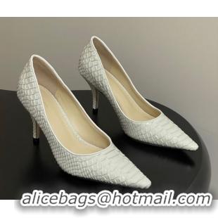 Best Product The Row Liisa Two Pumps 8.5cm in Embossed Leather TR120813 White 2026