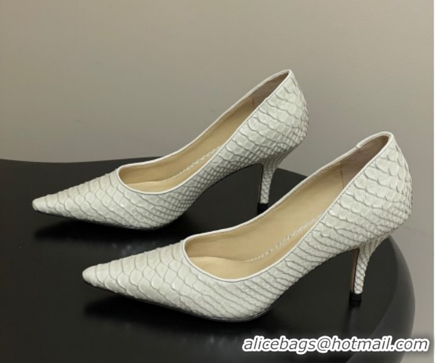 Best Product The Row Liisa Two Pumps 8.5cm in Embossed Leather TR120813 White 2026