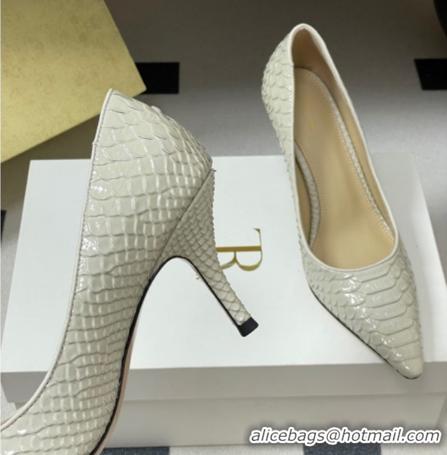 Best Product The Row Liisa Two Pumps 8.5cm in Embossed Leather TR120813 White 2026