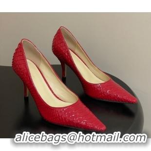 Shop Duplicate The Row Liisa Two Pumps 8.5cm in Embossed Leather TR120813 Red 2026