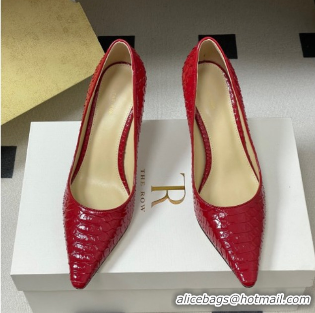 Shop Duplicate The Row Liisa Two Pumps 8.5cm in Embossed Leather TR120813 Red 2026