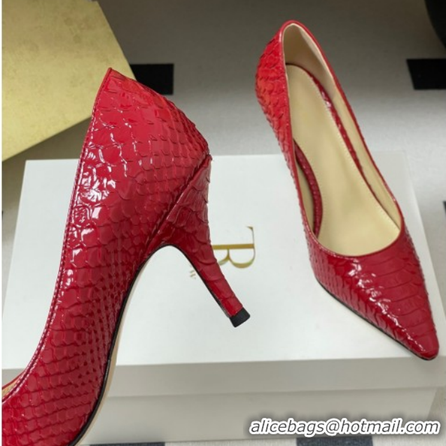 Shop Duplicate The Row Liisa Two Pumps 8.5cm in Embossed Leather TR120813 Red 2026