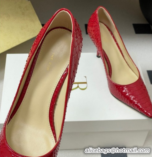 Shop Duplicate The Row Liisa Two Pumps 8.5cm in Embossed Leather TR120813 Red 2026