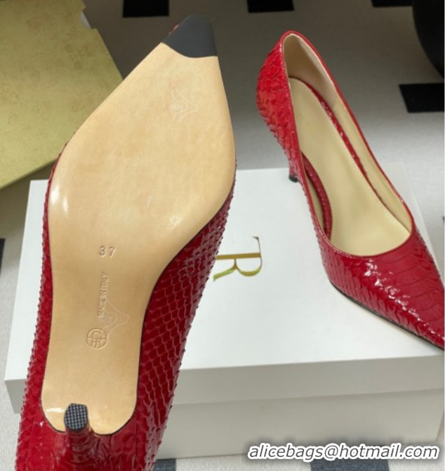 Shop Duplicate The Row Liisa Two Pumps 8.5cm in Embossed Leather TR120813 Red 2026