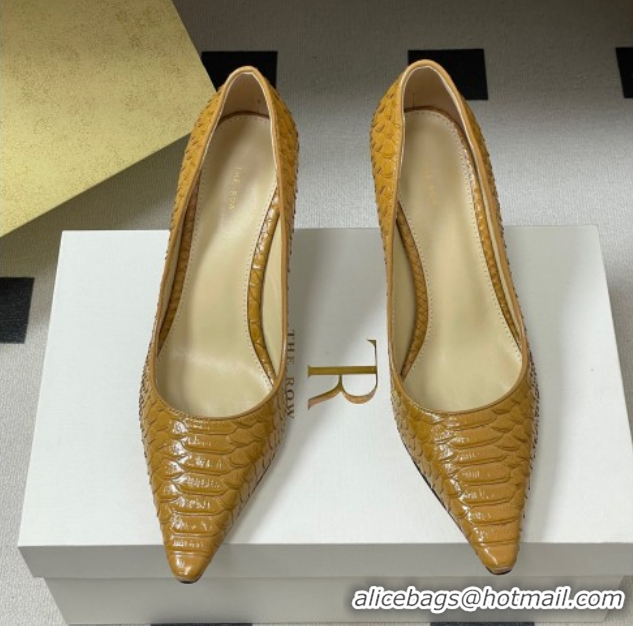 Grade Quality The Row Liisa Two Pumps 8.5cm in Embossed Leather TR120813 Yellow 2026
