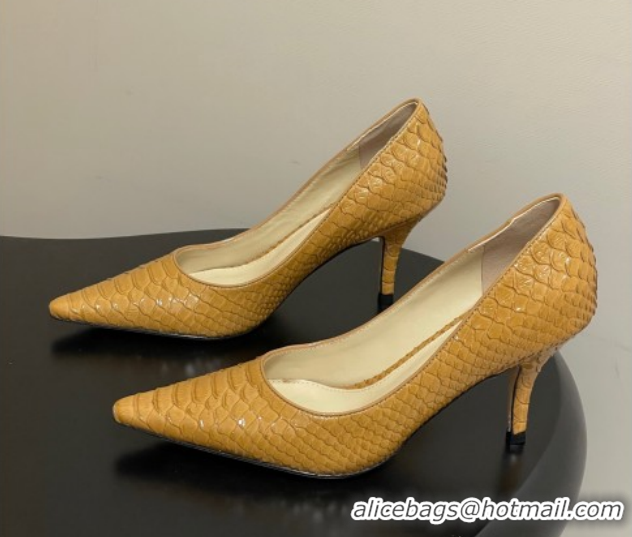 Grade Quality The Row Liisa Two Pumps 8.5cm in Embossed Leather TR120813 Yellow 2026