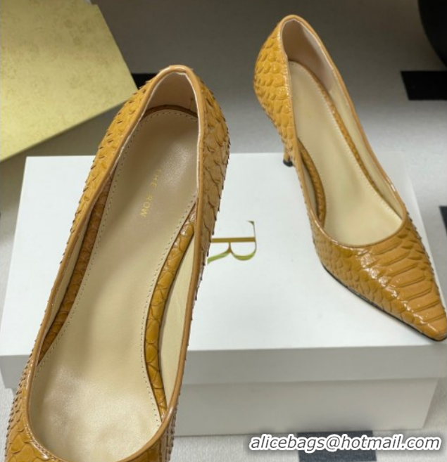 Grade Quality The Row Liisa Two Pumps 8.5cm in Embossed Leather TR120813 Yellow 2026