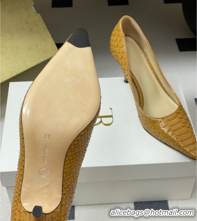Grade Quality The Row Liisa Two Pumps 8.5cm in Embossed Leather TR120813 Yellow 2026