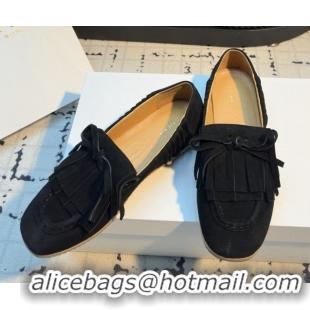 Low Price The Row Suede Loafers TR122901 Black 2026