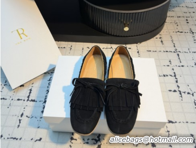 Low Price The Row Suede Loafers TR122901 Black 2026