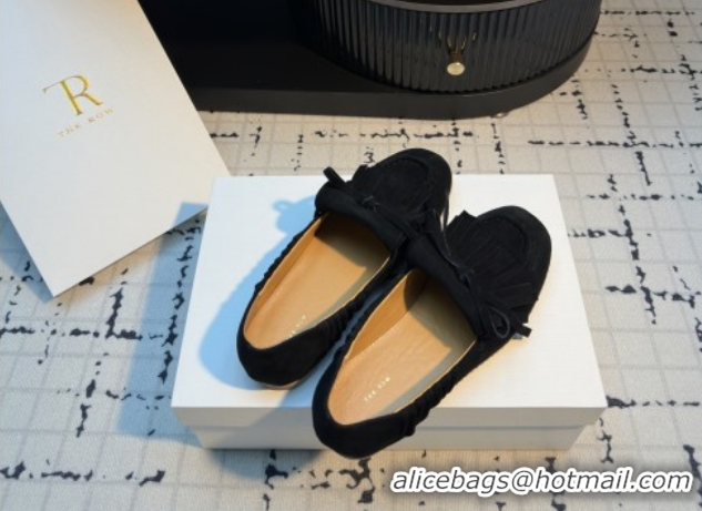 Low Price The Row Suede Loafers TR122901 Black 2026