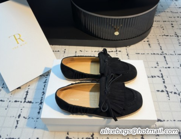 Low Price The Row Suede Loafers TR122901 Black 2026