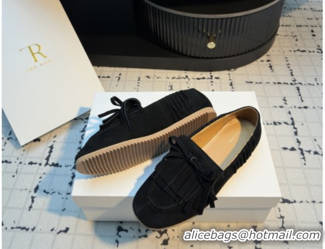 Low Price The Row Suede Loafers TR122901 Black 2026