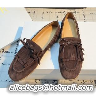 Luxurious The Row Suede Loafers TR122902 Brown 2026
