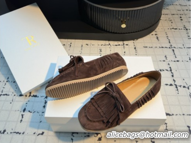 Luxurious The Row Suede Loafers TR122902 Brown 2026