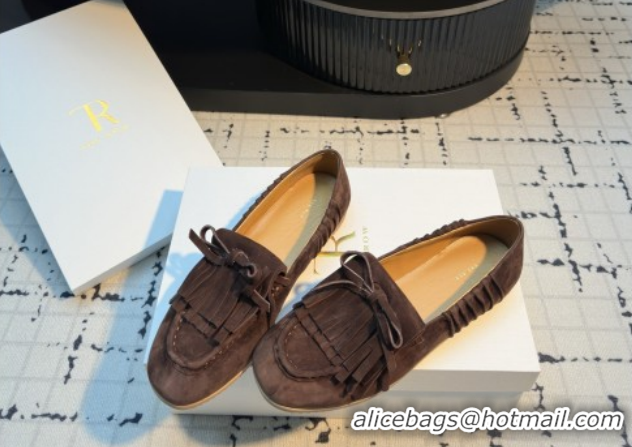 Luxurious The Row Suede Loafers TR122902 Brown 2026
