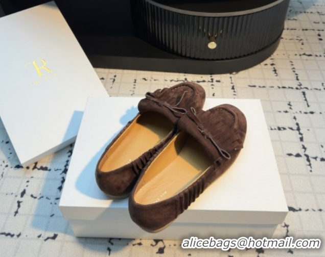 Luxurious The Row Suede Loafers TR122902 Brown 2026