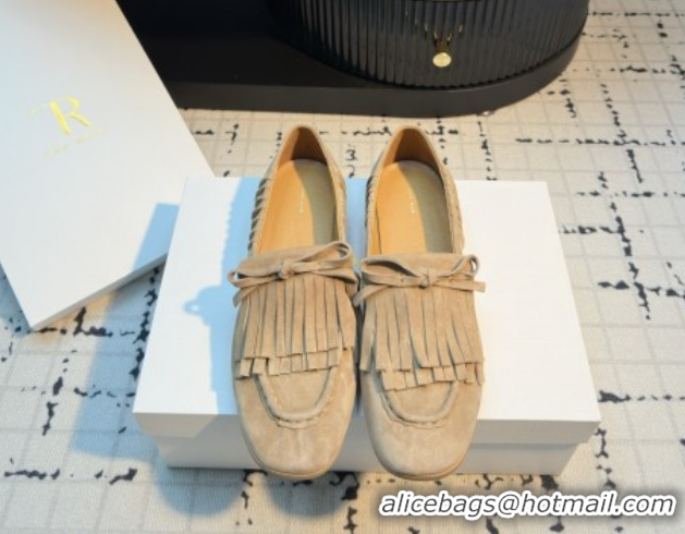 Classic Hot The Row Suede Loafers TR122903 Beige 2026