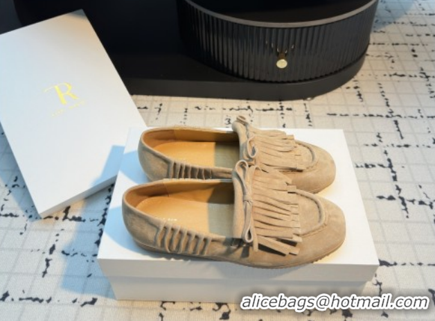 Classic Hot The Row Suede Loafers TR122903 Beige 2026