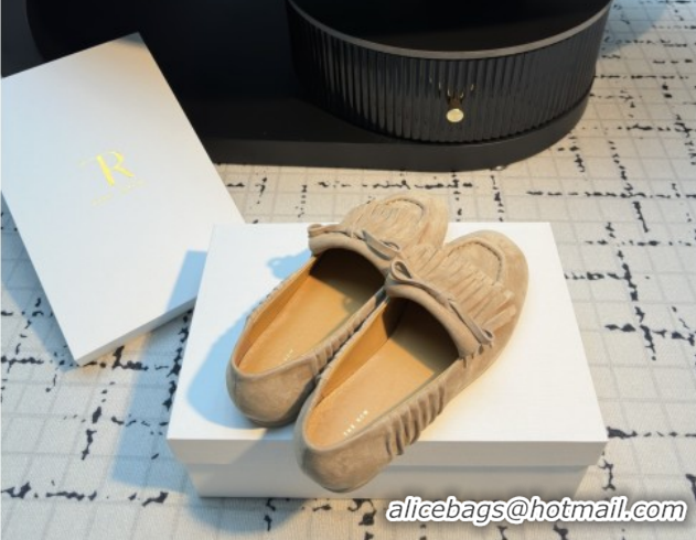 Classic Hot The Row Suede Loafers TR122903 Beige 2026