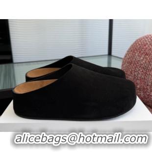 Low Cost The Row Suede Platform Mules Black 0224058 2026