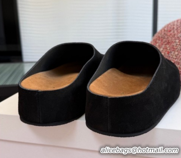 Low Cost The Row Suede Platform Mules Black 0224058 2026
