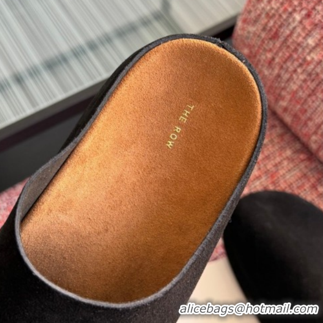 Low Cost The Row Suede Platform Mules Black 0224058 2026