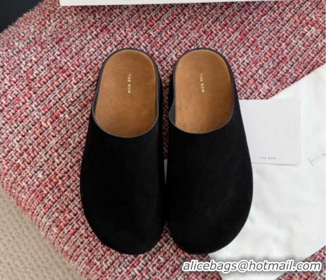 Low Cost The Row Suede Platform Mules Black 0224058 2026