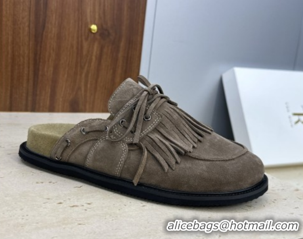 Popular Style The Row Suede Mules with Tassel Grey 0224059 2026