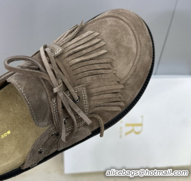 Popular Style The Row Suede Mules with Tassel Grey 0224059 2026