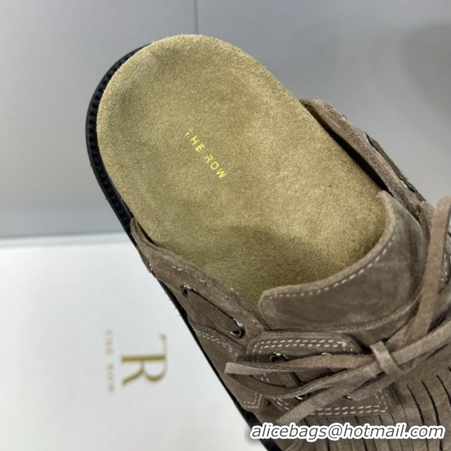 Popular Style The Row Suede Mules with Tassel Grey 0224059 2026