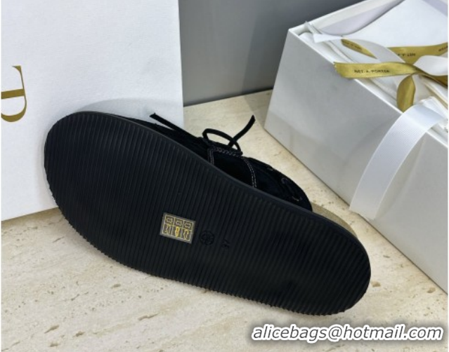 Big Discount The Row Suede Mules with Tassel Black 0224060 2026