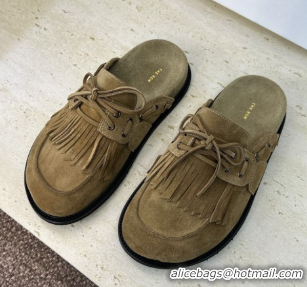 Best Price The Row Suede Mules with Tassel Brown 0224061 2026