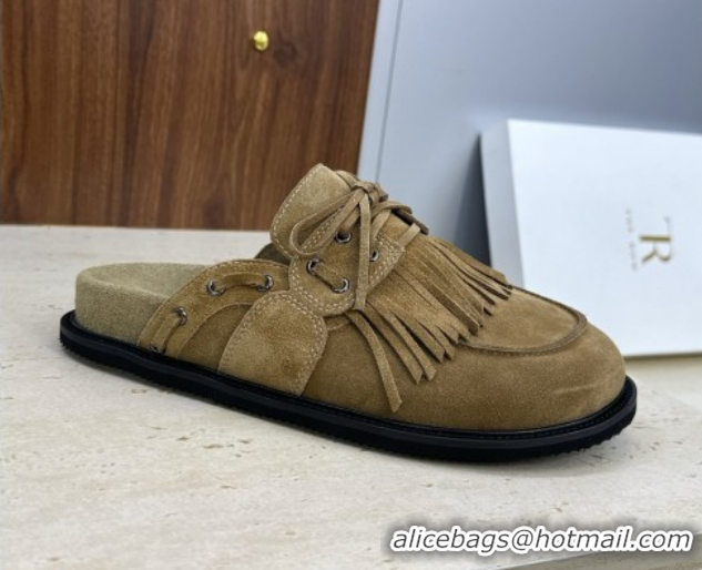Best Price The Row Suede Mules with Tassel Brown 0224061 2026