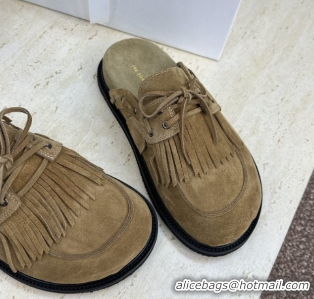 Best Price The Row Suede Mules with Tassel Brown 0224061 2026