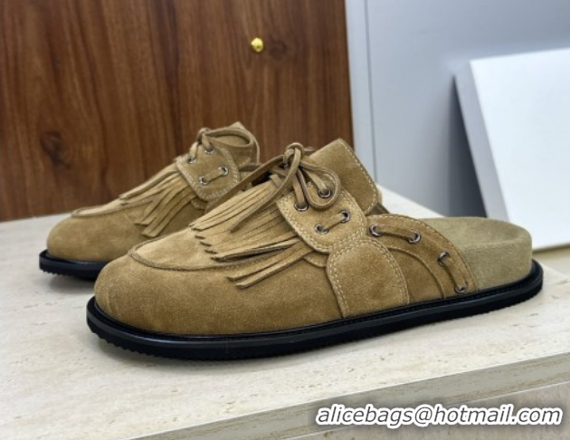 Best Price The Row Suede Mules with Tassel Brown 0224061 2026
