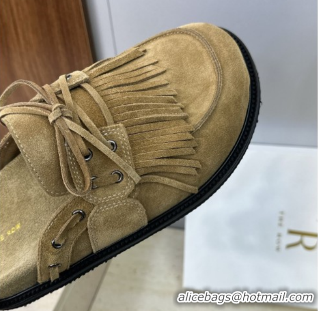 Best Price The Row Suede Mules with Tassel Brown 0224061 2026