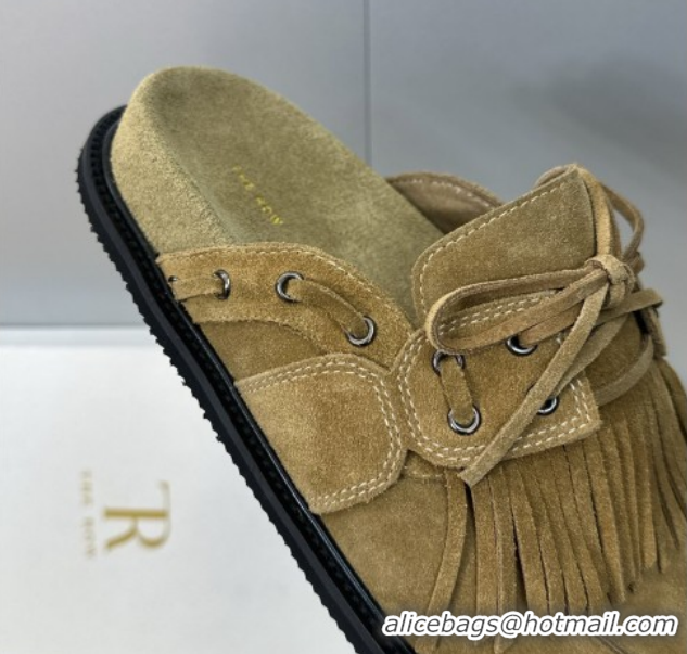 Best Price The Row Suede Mules with Tassel Brown 0224061 2026