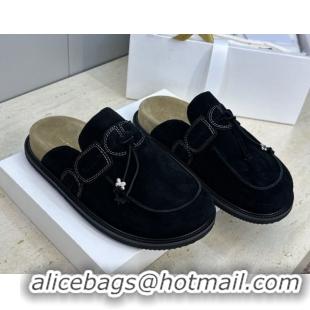 Top Grade The Row Suede Mules with Tie Black 0224063 2026