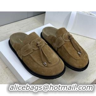 Unique Style The Row Suede Mules with Tie Brown 0224064 2026