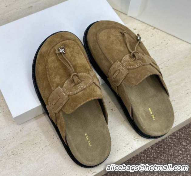 Unique Style The Row Suede Mules with Tie Brown 0224064 2026