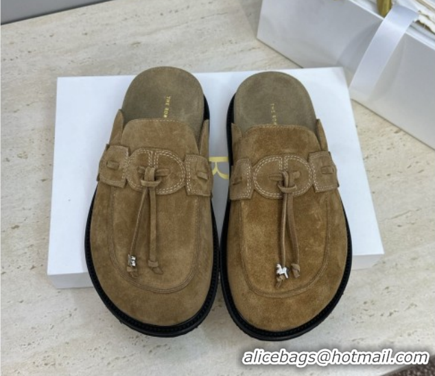 Unique Style The Row Suede Mules with Tie Brown 0224064 2026